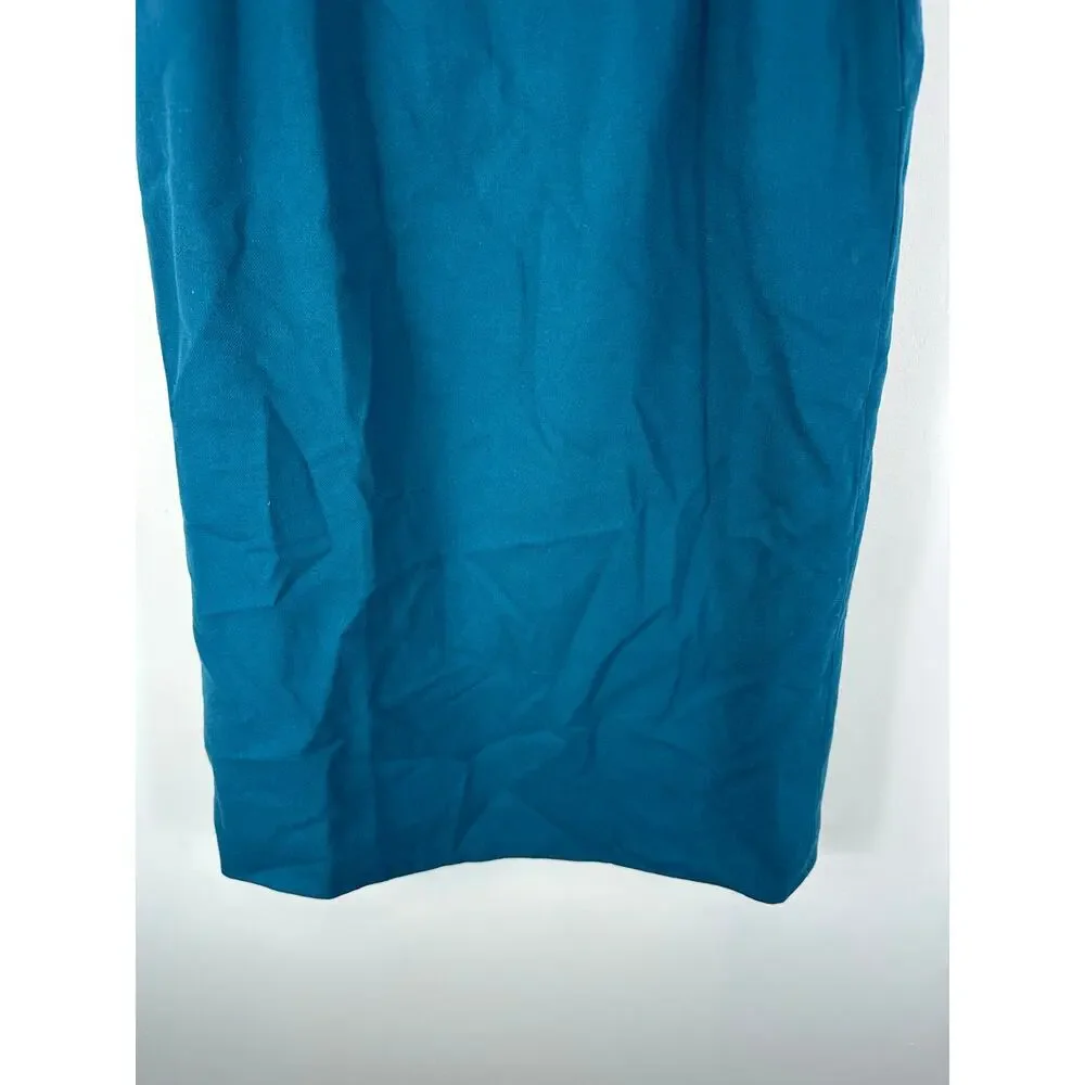 Vintage Pendleton Wool Midi Skirt Teal Size 8 Fits Approx 26 Inch Waist